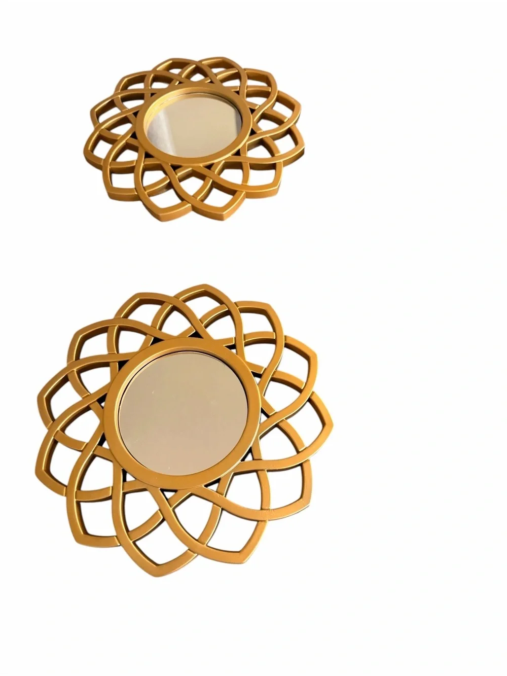 Mainstays Gold Floral Lattice Wall Mirror Set 6 pieces